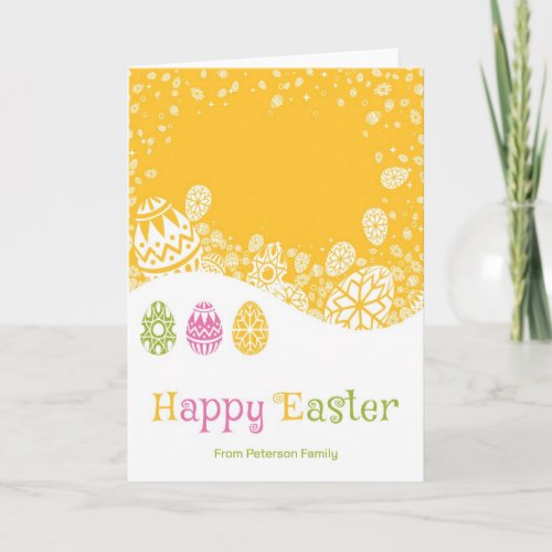 Cute Retro Colorful Easter Eggs_Happy Easter Holiday Card