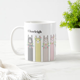 Cute Retro Colorful Llamas Coffee Mug