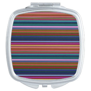 Cute retro colorful stripes compact mirror