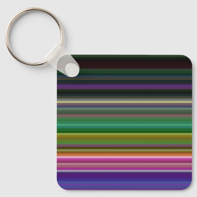 Cute retro colorful stripes  keychain (Front)
