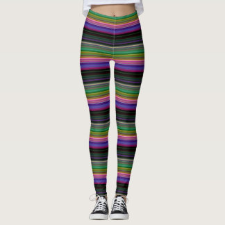 Cute retro colorful stripes leggings