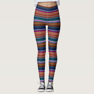Cute retro colorful stripes leggings