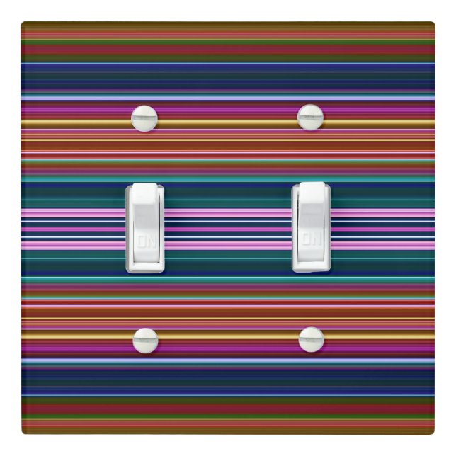 Cute retro colorful stripes light switch cover (In Situ)