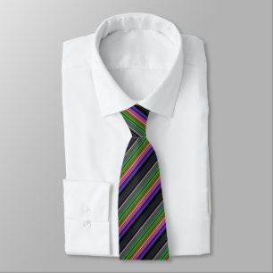 Cute retro colorful stripes neck tie