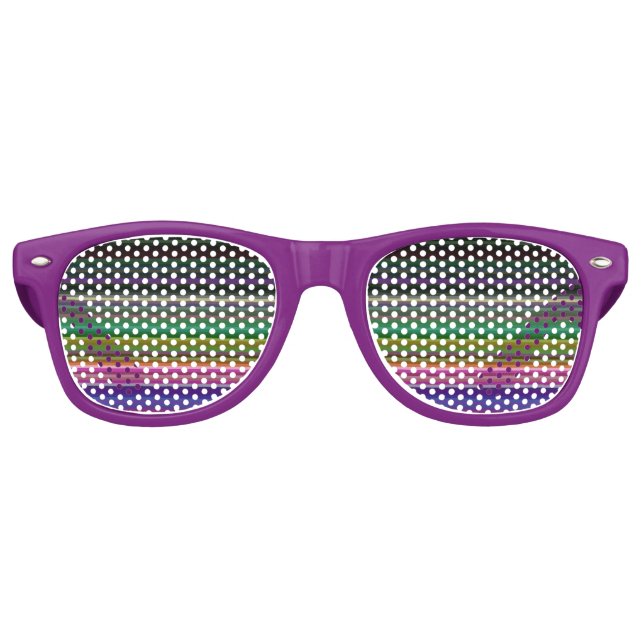 Cute retro colorful stripes sunglasses (Front)