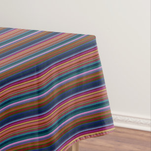 Cute retro colorful stripes tablecloth