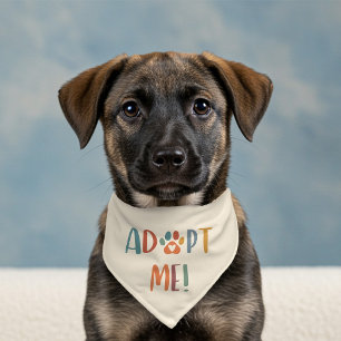 Cute Retro Colors Adopt Me Rescue Shelter  Pet Bandana Collar