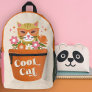 Cute Retro Cool Cat Typography Terracotta Planter Printed Backpack
