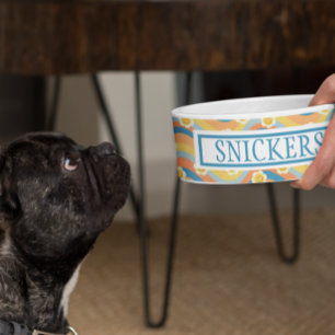 Cute Retro Daisy Flower Personalized Name Bowl