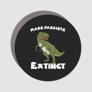 Cute Retro Dinosaur - Make Fascists Extinct Car Magnet