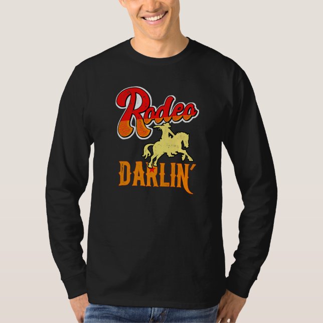 Cute Retro Distressed Rodeo Darlin' Horse & Bull G T-Shirt (Front)