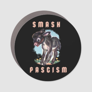 Cute Retro Donkey- Smash Fascism Car Magnet