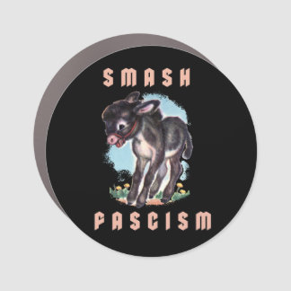 Cute Retro Donkey- Smash Fascism Car Magnet