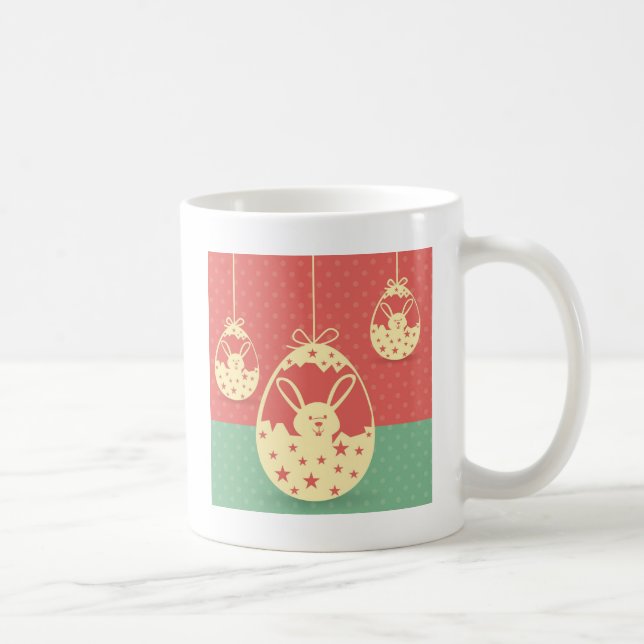 Cute retro Easter bunny and Easter egg Coffee Mug (Right)
