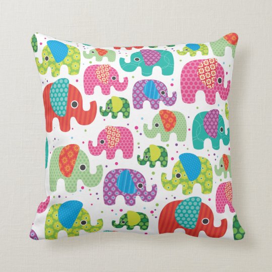 Cute retro elephant india pattern pillow case Zazzle