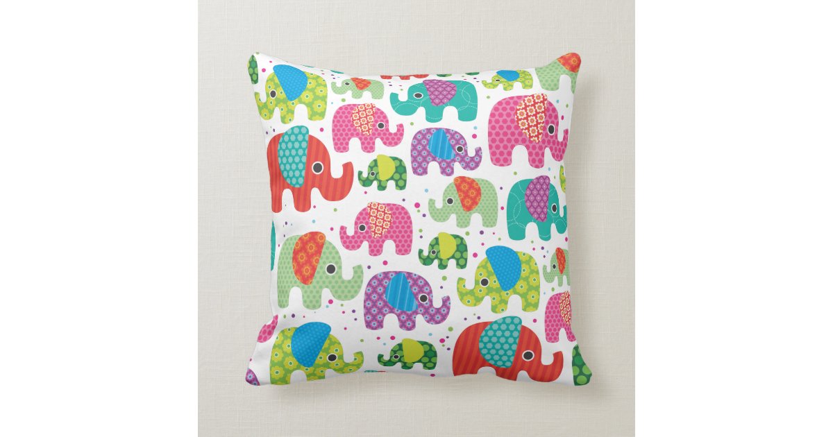 Cute retro elephant india pattern pillow case Zazzle