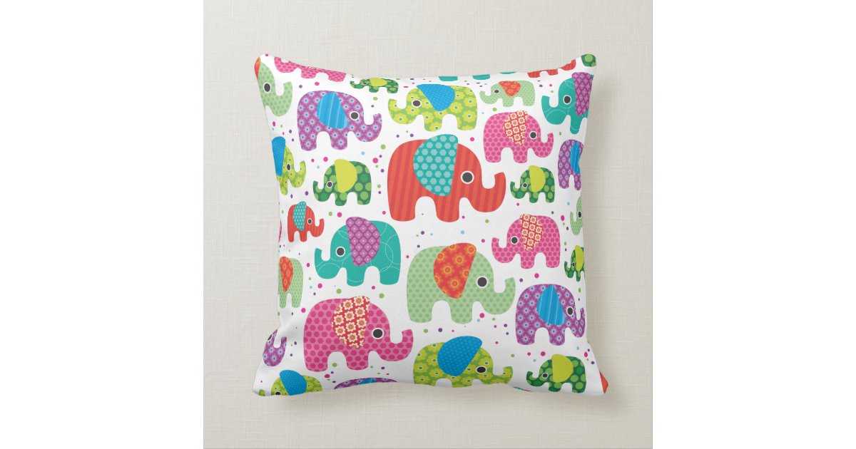 Cute retro elephant india pattern pillow case Zazzle