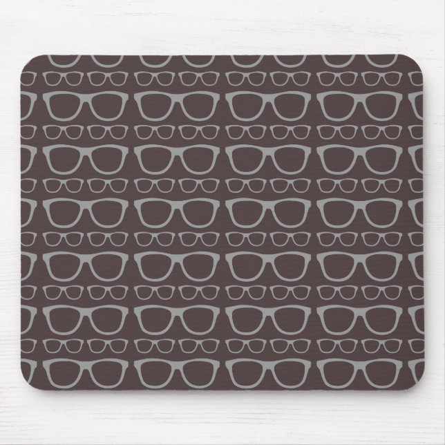 Cute Retro Eyeglass Hipster Mouse Pad (Front)