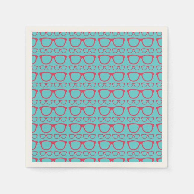 Cute Retro Eyeglass Hipster Napkins (Front)