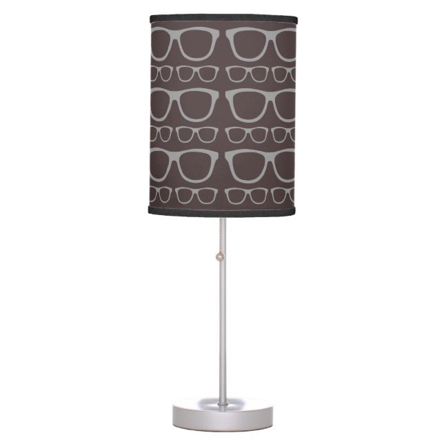 Cute Retro Eyeglass Hipster Table Lamp (Front)