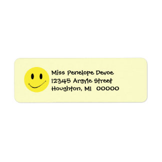 Cute Retro Face Grins Return Address Labels
