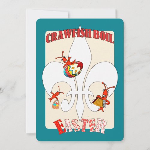 Cute Retro Feel Easter Crawfish Boil Invitation