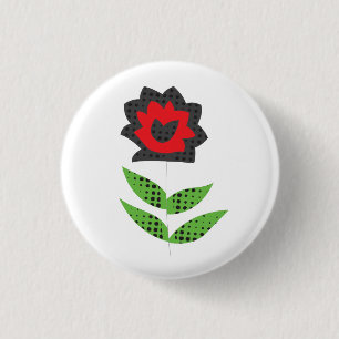 Cute Retro Floral Button Pin Gift