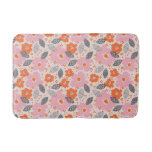 Cute Retro Floral Pattern Bath Mat
