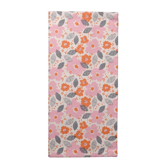 Cute Retro Floral Pattern Cloth Napkin (Half Fold)
