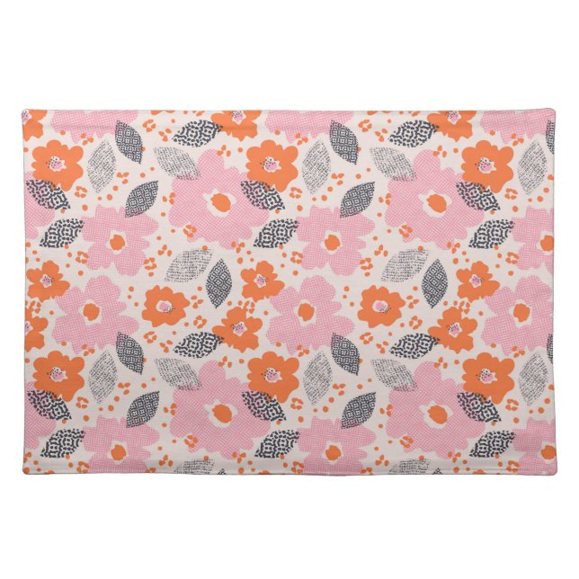 Cute Retro Floral Pattern Cloth Placemat (Front)