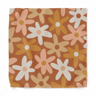 Cute Retro Floral Pattern Daisy Time Bandana