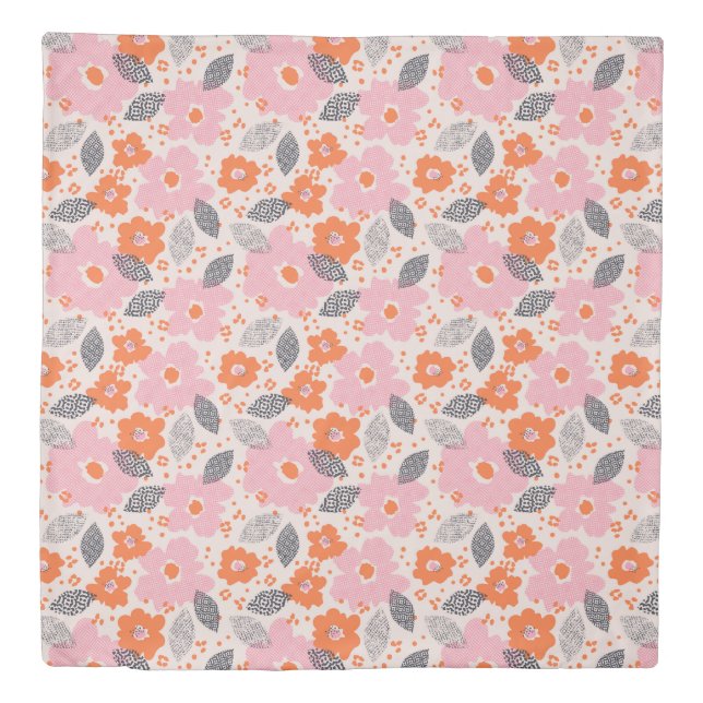 Cute Retro Floral Pattern Duvet Cover (Front)