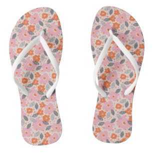 Cute Retro Floral Pattern Flip Flops