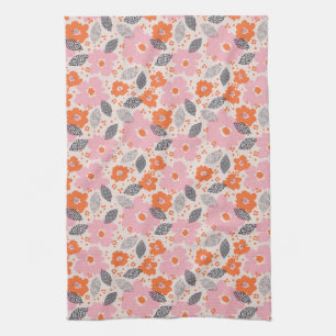 Cute Retro Floral Pattern Kitchen Towel