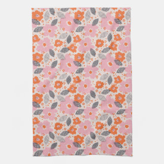 Cute Retro Floral Pattern Kitchen Towel