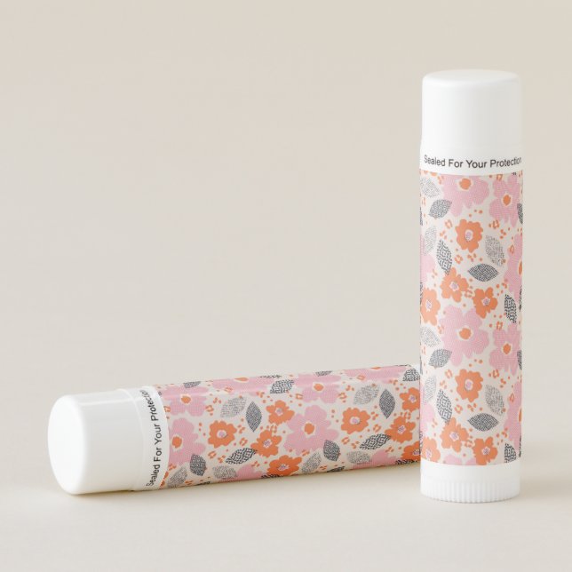 Cute Retro Floral Pattern Lip Balm (Front)