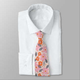 Cute Retro Floral Pattern Neck Tie
