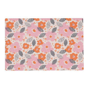Cute Retro Floral Pattern Placemat