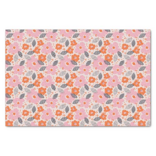 Cute Retro Floral Pattern Tissue Paper