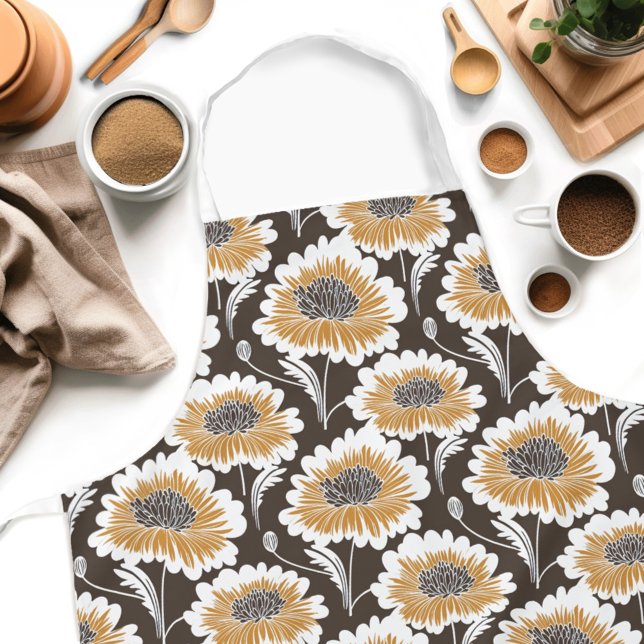 Cute Retro Floral Womens Apron (Get creative in the kitchen with our cute Floral Woman's apron! )