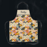 Cute Retro Floral Womens Apron<br><div class="desc">A personalized cute retro flower pattern decorates this apron. Personalize it for a friend or for yourself! Designed for you by Blackberry Boulevard.</div>