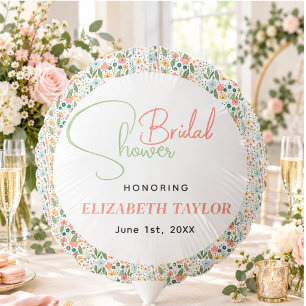 Cute Retro Flower Bridal Shower  Balloon