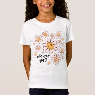 Cute Retro Flower Girl, Groovy Daisy Florals T-Shirt