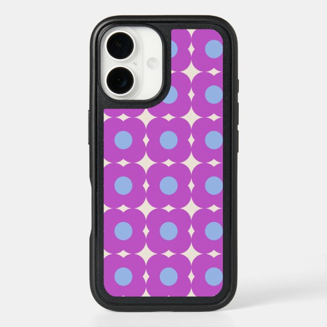 Cute Retro Flower Pattern Purple Mid Mod Otterbox iPhone Case (Back)