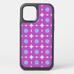 Cute Retro Flower Pattern Purple Mid Mod OtterBox Symmetry iPhone 12 Case
