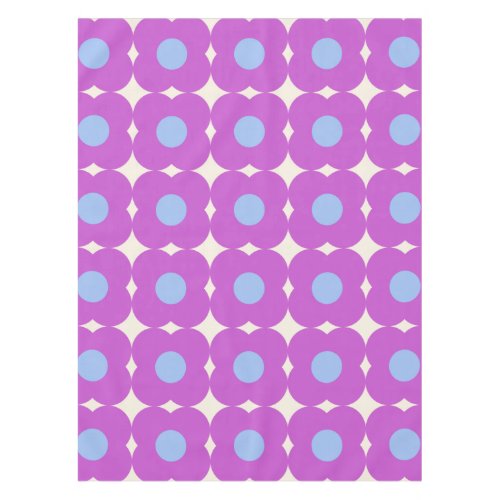 Cute Retro Flower Pattern Purple Mid Mod  Tablecloth