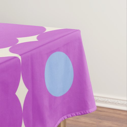 Cute Retro Flower Pattern Purple Mid Mod Tablecloth