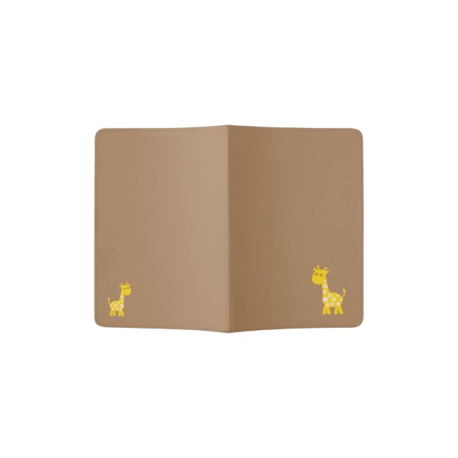 Cute Retro flowers Giraffe pastel pattern  Passport Holder (Opened)