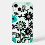 Cute retro flowers, leaves and butterflies Case-Mate iPhone 14 case