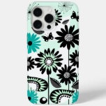 Cute retro flowers, leaves and butterflies iPhone 15 pro max case